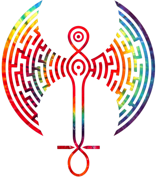 Labrysinthe's logo, a maze-like labrys axe